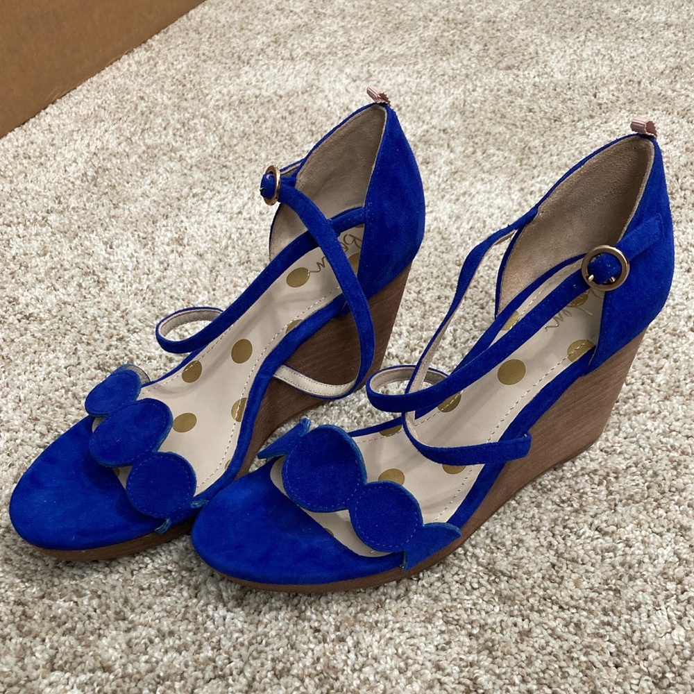 BODEN | Womens Sz 6 / 6.5 Wedge Heel Blue Sandals